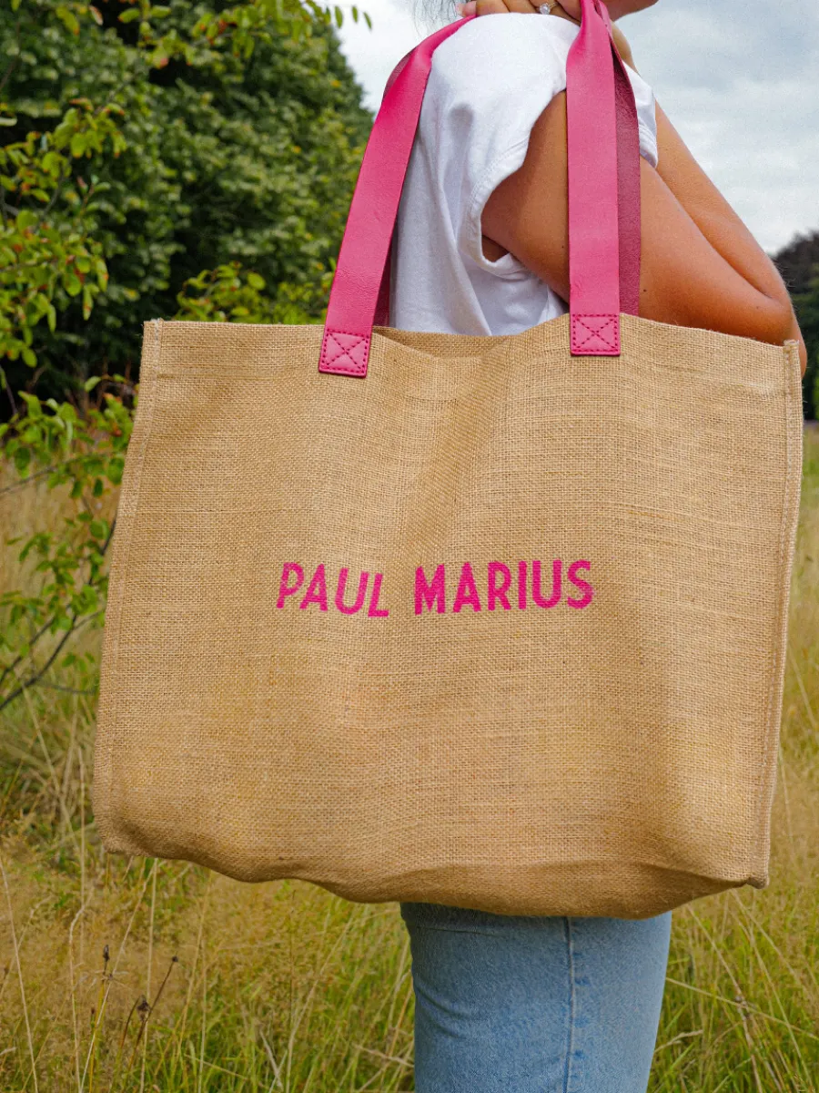 Femme PAUL MARIUS Sacs Porté Épaule | Lecabas Jute - Framboise