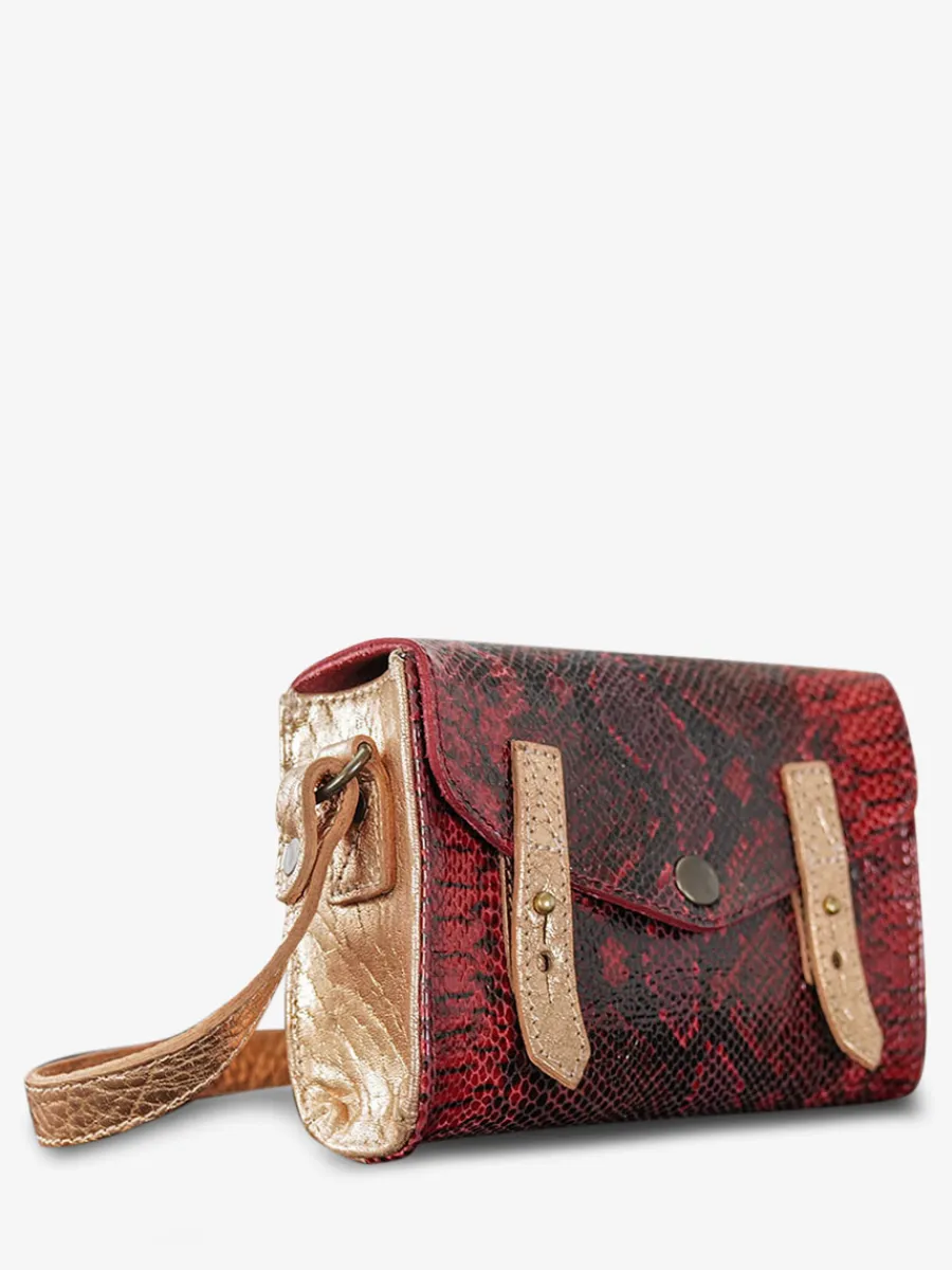 Femme PAUL MARIUS Mini Sacs | Lemini Indispensable Python - Rouge Grenat